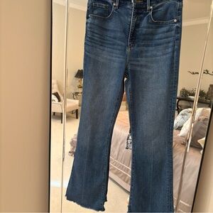 Loft Flared/ Frayed Medium Wash Jeans size 8